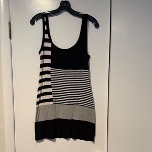 Bailey 44 Black and Gray Striped Tank Top